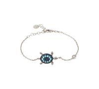 925 Argento Sterling Blu Mare Tartaruga Animale Turchese Cz Gemma Braccialetto