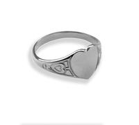 925 Argento Sterling Child's Cuore Sigillo Anelli Massiccio 9x9mm Fatto a Mano