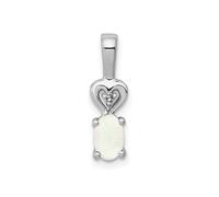 925 Argento Sterling Diamante & Sintetico Opale Ottobre Portafortuna Goccia