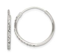 925 Argento Sterling Donna Classico Cristallo 1.5mm Infinito Orecchini a Cerchio