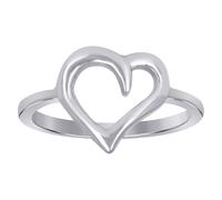 925 Argento Sterling Donna Love Lucidato Decorato Anello Cuore Aperto Taglie 5 A