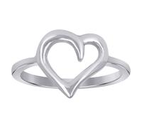 925 Argento Sterling Donna Love Lucidato Decorato Anello Cuore Aperto Taglie 5 A