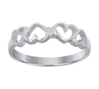 925 Argento Sterling Donna Love Quadruplo 4 Anello Cuore Aperto Taglie 5 A 8