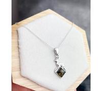 925 Argento Sterling E Genuine Ambra Baltica Classica Ciondolo Fawn - K218