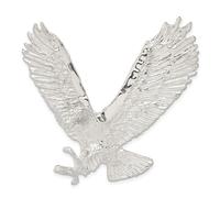 .925 Argento Sterling Lucido E Testurizzato Ciondolo A Forma Di Aquila In Volo