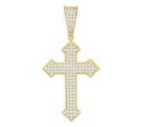 925 Argento Sterling Moissanite a Punta Croce Ciondolo Religioso 1.22 KT