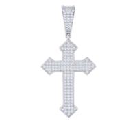 925 Argento Sterling Moissanite a Punta Croce Ciondolo Religioso 1.22 KT