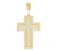 925 Argento Sterling Moissanite Uomo Latino Croce Ciondolo Religioso 1 KT