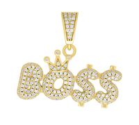 925 Argento Sterling Moissanite Uomo Testurizzati Boss Ciondolo Corona 1.83 KT