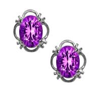 925 Argento Sterling Naturale Ametista Donna Borchie Orecchini 1.50ct Britannico