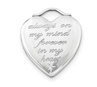 925 Argento Sterling Piccolo Inciso Always On My Mind Forever A Heart Medaglione