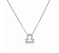 925 Argento Sterling Piccolo Segno Zodiacale Ciondolo Collana, 18 " - Bilancia
