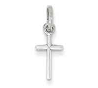 .925 Argento Sterling Puro E Lucido Ciondolo Mini Croce Semplice