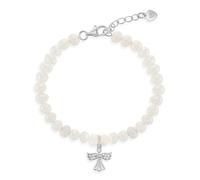 925 Argento Sterling Regolabile Coltivate Perle Angelo Custode Bracciale per