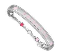 925 Argento Sterling Rhdoium Placcato Smalto Swarovski Bracciale per Bambino W/