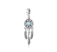 925 Charms In Argento Sterling Per Bracciali Collane Acchiappasogni Fascino Perlina Pavimento Colorato Delle Donne Del Pendente Della CZ