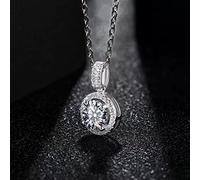 925 Ciondolo a placcatura per Donne Rotonda da 6,5 mm con la Collana a Ciondolo gembo di Gemma per Matrimonio per Il Matrimonio