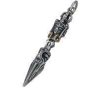 925 ciondolo di gioielli d'argento, ciondolo amuleto maschile argento tailandese, ciondolo per maglione per maglioni vintage per uomini e donne e femminile (senza catena) (S925 Silver 51 * 9mm)