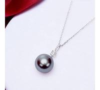 925 Collana di Gioielli in Argento Round Pearl Zircon Gemstone Ciondoli Le Donne Accessori per l'impegno del Matrimonio