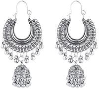 925 Earrings for Women,Tassel Hanging Earrings Retro Moon Bells Earrings Europe And The United States Indian Wind Ear Jewelry Accessories/Ancient