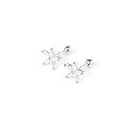925 Flower Stud Earrings Female Korean Inlaid Zircon Earrings Five-Leaf Petal Jewelry