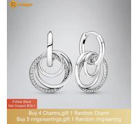 925 Orecchini in argento Sterling Orecchini a cerchio sempre circondati dalla famiglia per le donne Regalo di gioielli femminile