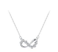 925 Romantica collana infinito con bolla d'amore scintillante gioielli da donna bella e versatile che può essere indossata con qualsiasi stile