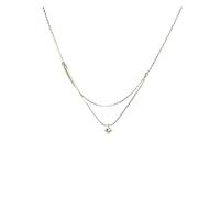 925 silver double-layer necklace, a simple and charming pendant necklace for women, a birthday gift, and exquisite jewelry