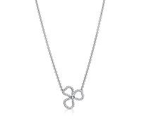 925 Silver Rose Gold Love Rhyme Series Paved Diamond Flower Penderant Collana