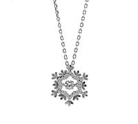 925 Snowflake Necklace Zircon Women all-Match Heartbeat Clavicle Chain Pendant