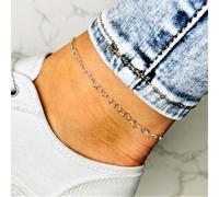 925 Sottile Argento Sterling Naturally Cavigliera Regolabile Con Anti Macchia