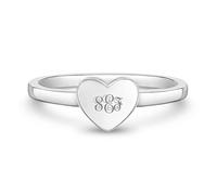 925 Sterling Argento Lucido Cuore Anello Per i più Piccoli & Young Ragazze