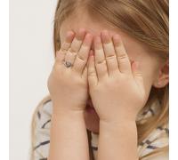 925 Sterling Argento Lucido Cuore Anello Per i più Piccoli & Young Ragazze