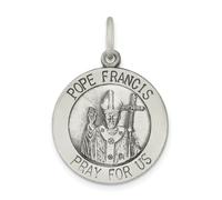 925 Sterling Argento Massiccio Antico & Spazzolato Papa Francis Medaglia