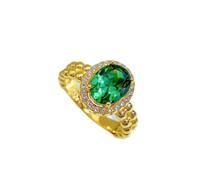 925 Sterling Silver 2 Cara Emerald Carbon Diamond Anelli per donne Regali di gioielleria da sposa