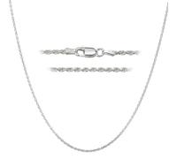 925 Sterling Silver 3.5 mm Corda Catena - 16 - 91,4 cm, Argento, cod. 3.5Rope30