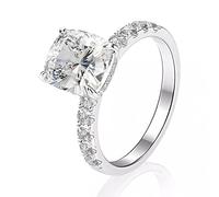 925 Sterling Silver 8 * 9mm Carbon Diamnond Gemstone Wedding Engagement Rings for Women Jewelry