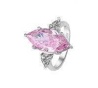 925 Sterling Silver 9 * 18mm Rosa taglio alto per donne Gioielli da sposa scintillanti