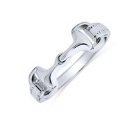 925 Sterling Silver Cowgirl Equestre Cavallo Doppio Snaffle Bit Band Anello Per Le Donne Per L'Adolescenza