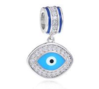 925 sterling Silver Evil eye charm angelo simbolo fascino Halloween Natale ciondolo charm per braccialetti Pandora A