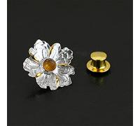 925 Sterling Silver Natural Tourmaline Designer Handmade Fine Jewelry Gorgeous Peony Flower Women Brooches Distintivo (giallo)
