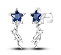 925 Sterling Silver Post Stud Earring Dangle CZ Flat Back Earrings for Women Cubic Zirconia Cartilage Hypoallergenic Cute Small Helix Piercing Earrings Jewelry