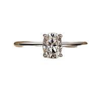 925 Sterling Silver Real 1 Carat Oval Moissanite Rings for Women Sparkling Jewelry Gift