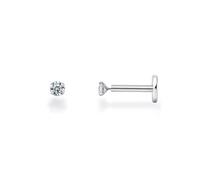 925 Sterling Silver Tragus Helix Piercing Gioielli, Cartilagine Orecchini per Le Donne, Flat Back Piccolo Diamante Orecchini A Bottone per Orecchie Sensibili