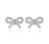925 Stud Earrings for Women Girls,Stylish 925 Fashion Shiny Crystal Bowknot Ladies Stud Earrings Jewelry Female Birthday Gift/925 Sterlin