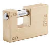 92632 Q.TA' 1 ISEO P740 LUCCHETTO CITY P/SERRANDA KA 76MM OTTONE