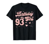 93 Compleanno Ragazza Rosa Corona Felice 93 Anni Signora Donne Maglietta