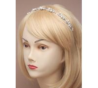 9325 Silver Crystal Pearl Vintage Tiara Headband Bridal by Chichi Gifts