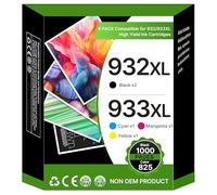 932XL 933XL Multipack Cartucce di ricambio per cartucce HP 932XL 933XL 932 933 XL compatibili con HP Officejet 6600 cartucce 6700 7612 7110 6100 7610 (2 nero, 1 magenta, 1 ciano, 1 giallo, 5