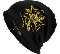 934 Berretto Invernali Bandiera della Sicilia Knit Hat Unisex Teschio Cappello Anti Sudore Berretto Running per Sci Correre Uomo
